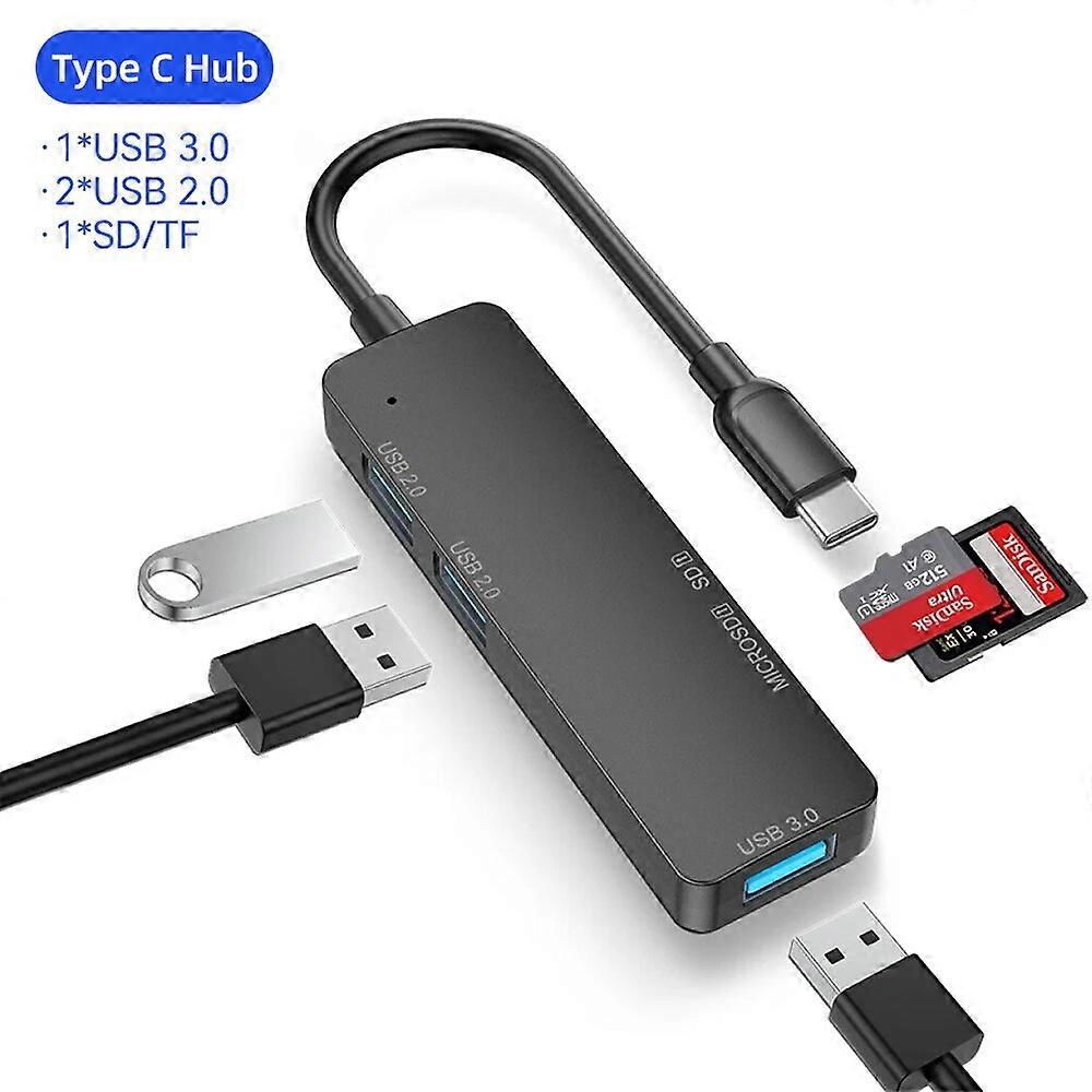 5 IN 1 USB 3.0 Type C Hub Multi Splitter Adapter With TF SD Reader Slot For Macbook Pro 13 15 Air PC Computer Accessories