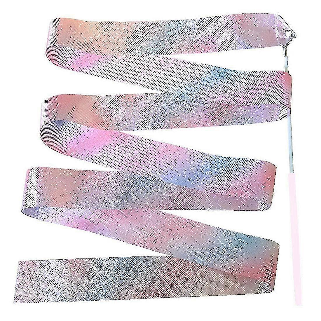 2m Flashing Star Gym Bänder Tanzband Rhythmische Kunst Gymnastik Ballett Streamer Twirling Rod Regenbogen Stick