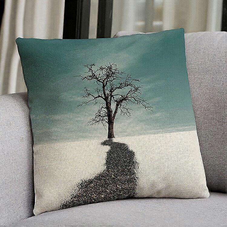 Tree Pattern Cotone Lino Federa Cuscino Fodera Divano Home Decor Design 1477jpjcjh