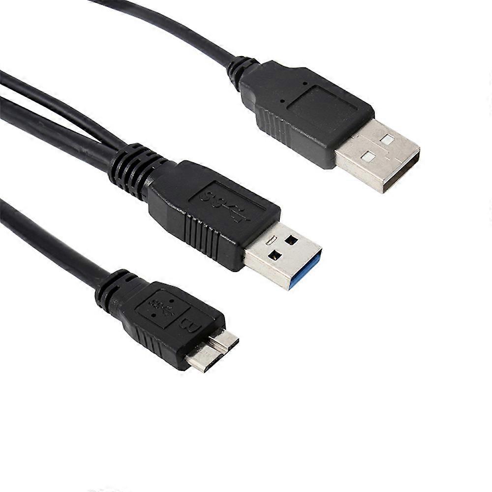Dual USB 30 Type A to Micro-B USB Y Shape High Speed Cable for External Hard Drive Data Sync Charging 20J27