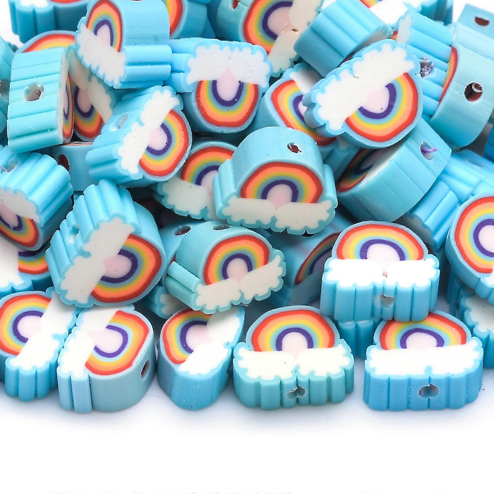45Styles Polymer Clay Beads Smile Heart Spacer Beads for Jewelry Making DIY Handmade Bracelet Necklace Accessories 30Pcs