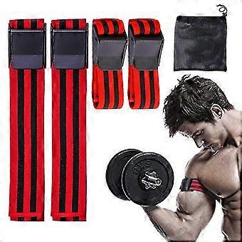 4pcs/set Occlusion Training Bands Blood Flow Restriction Bands Bicep Muscle Training Straps