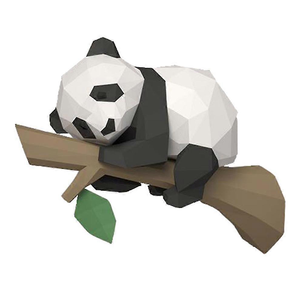 3d Animal Paper Model, panda pe copac Geometric Decor,, educaționale, o