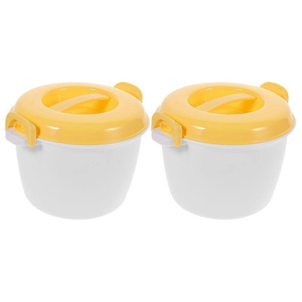 2pcs Reusable Microwave Rice Cooker Convenient Multifunctional Microwave Rice Cooker Food Box BaoPeng