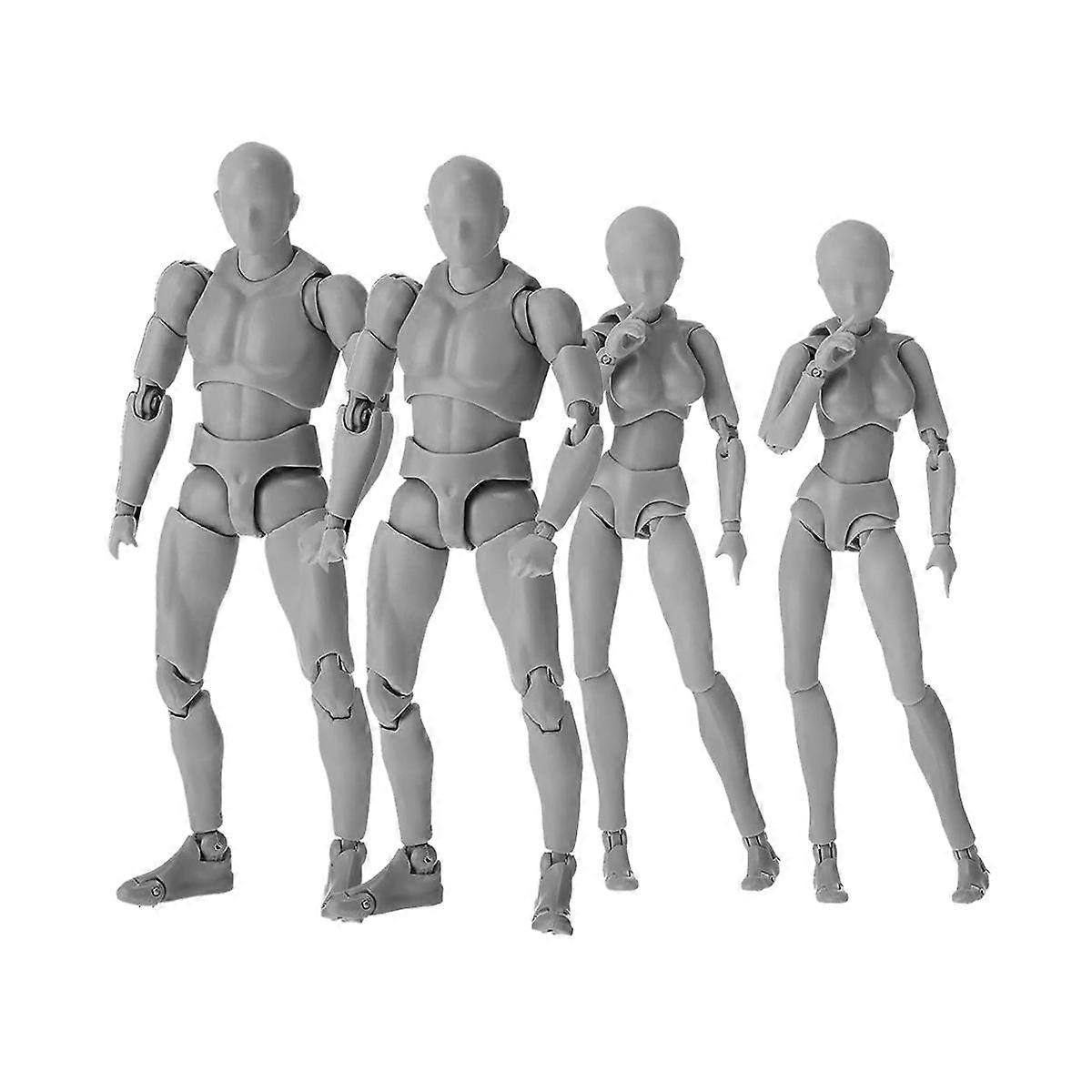 4 Sets Drawing Body Artists PVC Figure Model Drawing Models Drawing Mannequin Figure