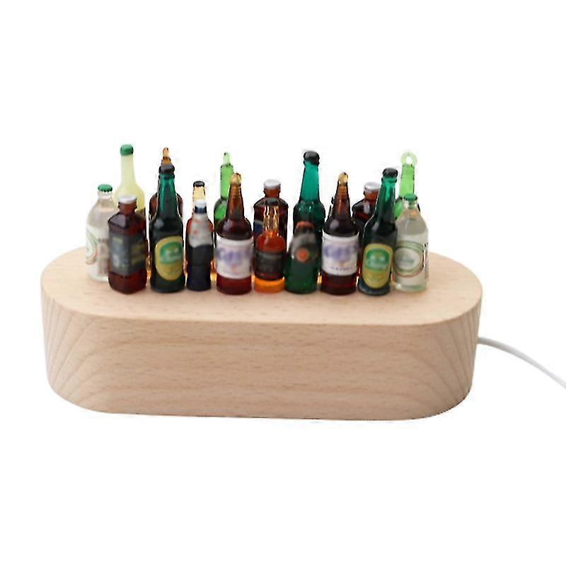 Led Solid Wood Base Creative Decoration Bedside Car Bar Decoration Lamp Decor