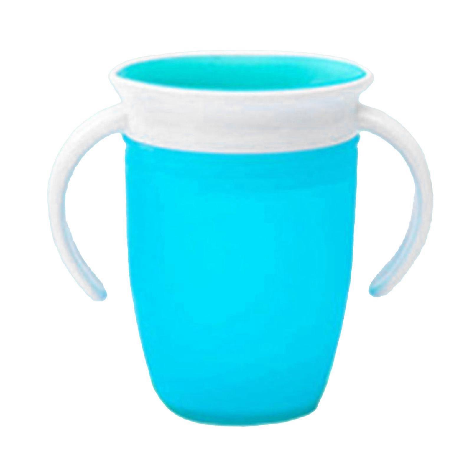 Silicone Baby Drinking Cup Small Handle 360 Protection Practical Toddler Infant Water Training Bottle Blue