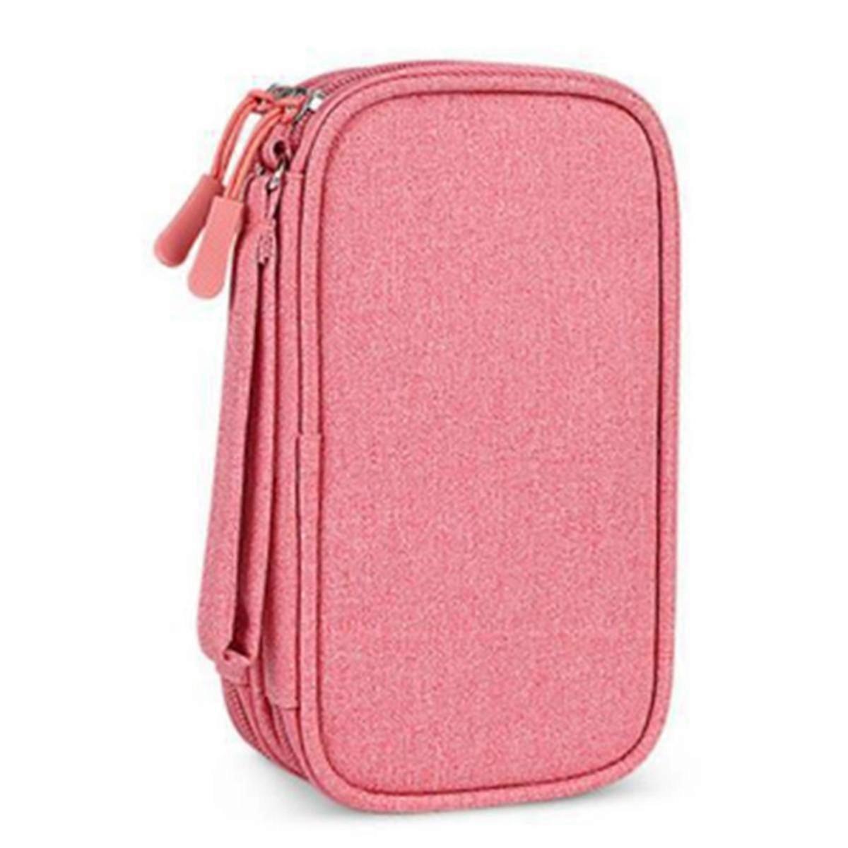Portable Double-Deck Storage Bag for Digital Products-Travel Organizer for USB Cables, Headsets & A