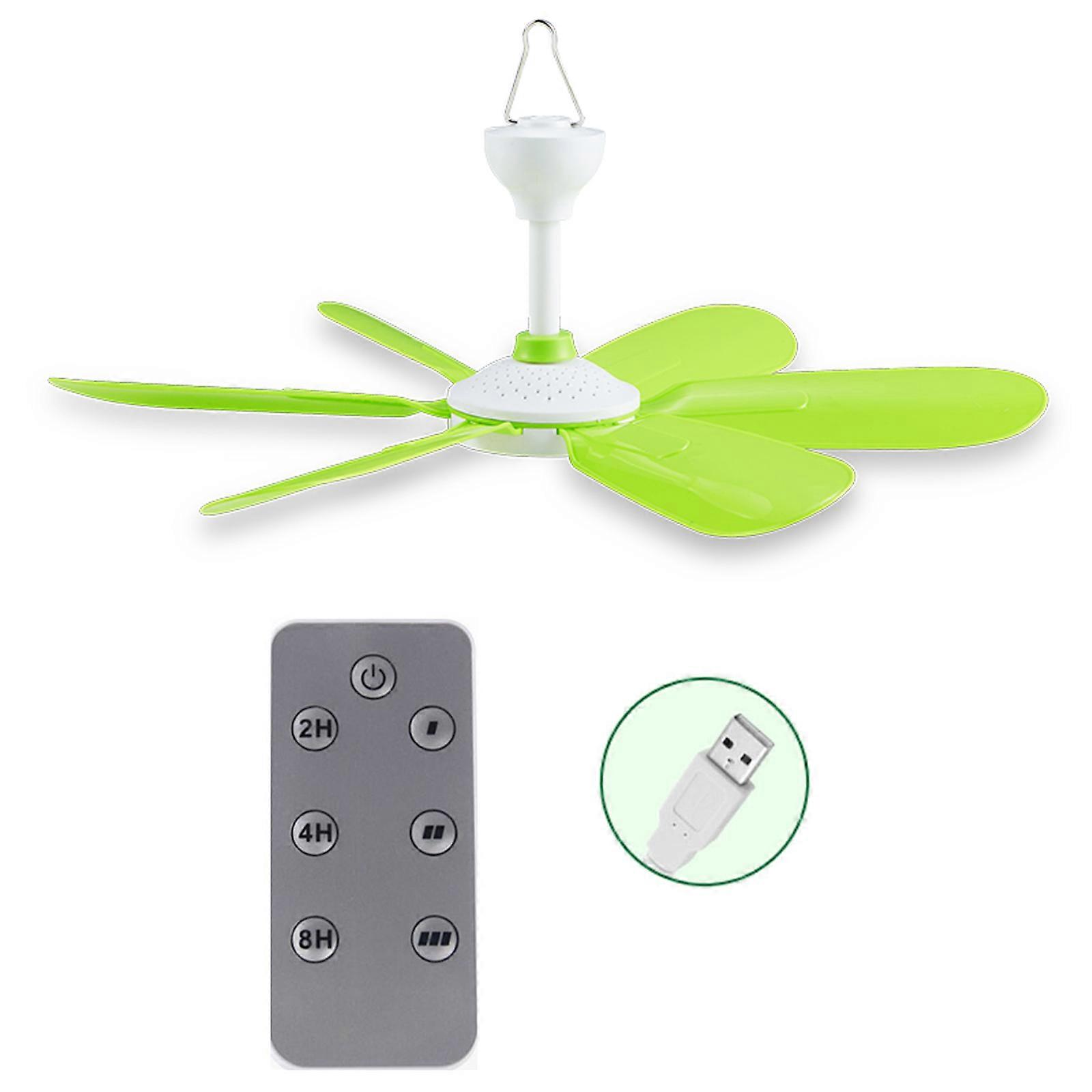 USB Camping Fan Remote Control Timer 3-Speed USB Ceiling Fan Tent Canopy Fan