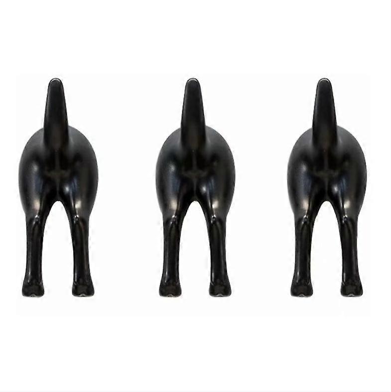 3 wall-mounted tail hooks (black)