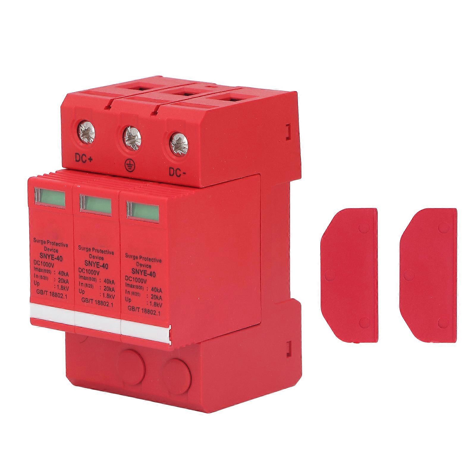 Orange Red Combiner Box Surge Protection Device Distribution Box Voltage Surge Arrester Device 40KA DC1000V 3P