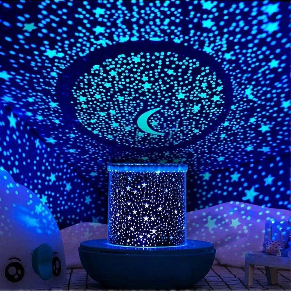 Star Projector Night Light for Kids with Timer, Rotating and Remote Control, Projector Lamp for 6 Sets of Film(Blue)