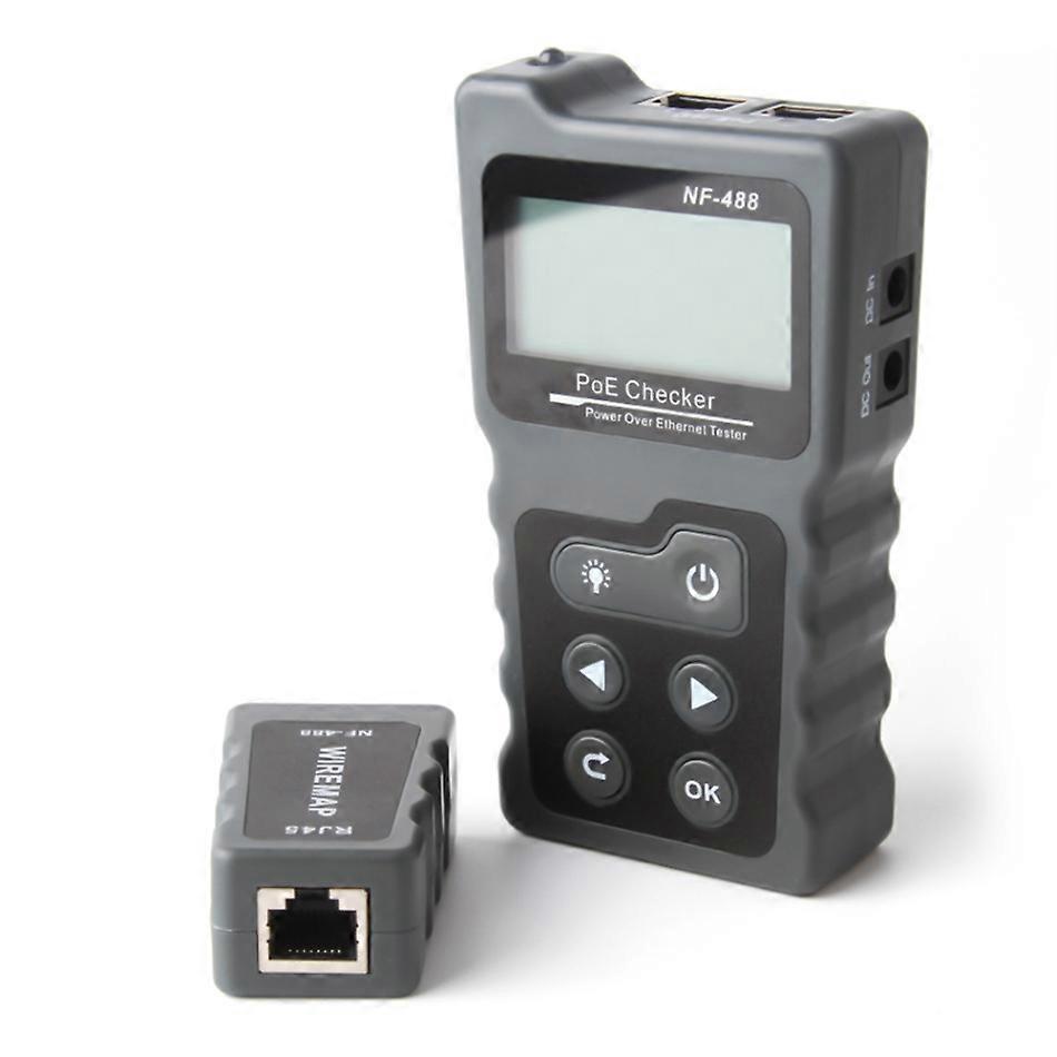 Multi-functional LCD Network Cable Tester Current Tester with Cable Tester PoE Checker Inline PoE Voltage rj45 lan tester tools
