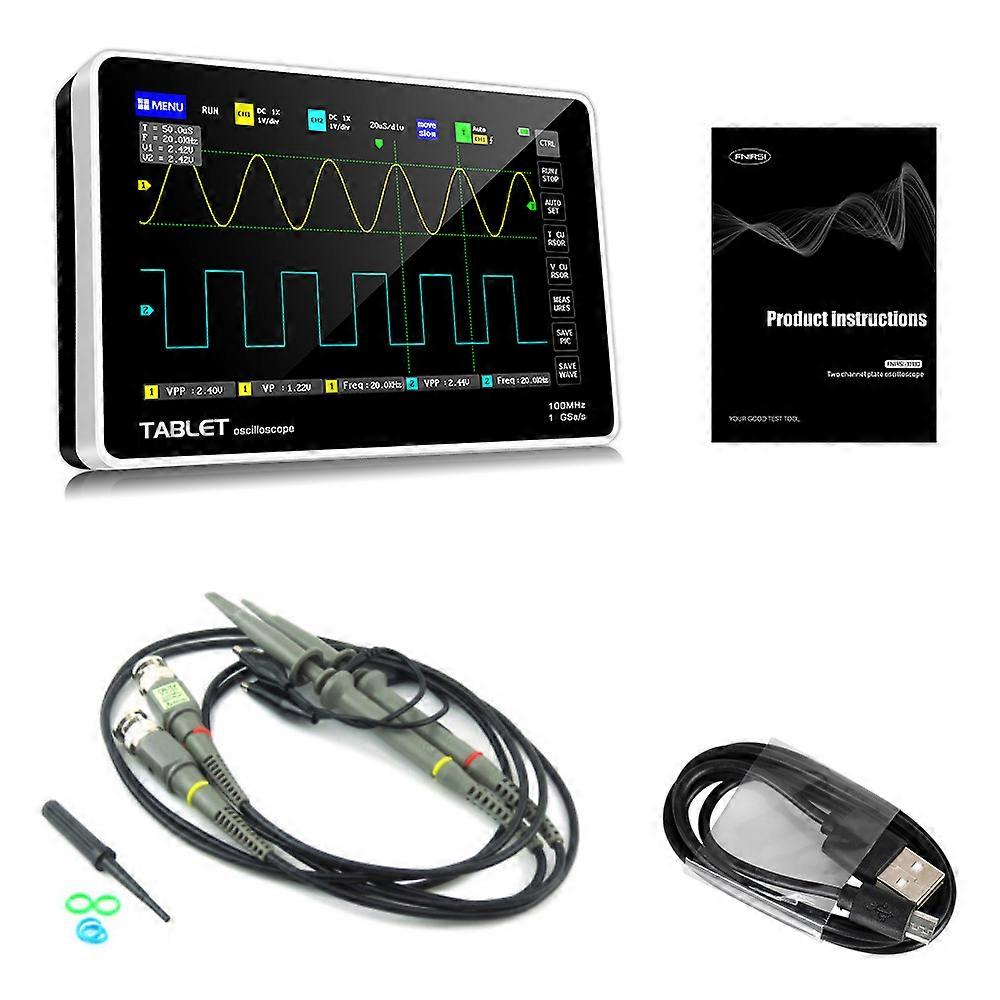 ADS1013D 100M bandwidth Digital oscilloscope dual channel 1GS sampling rate mini tablet digital tablet oscilloscope LCD Screen