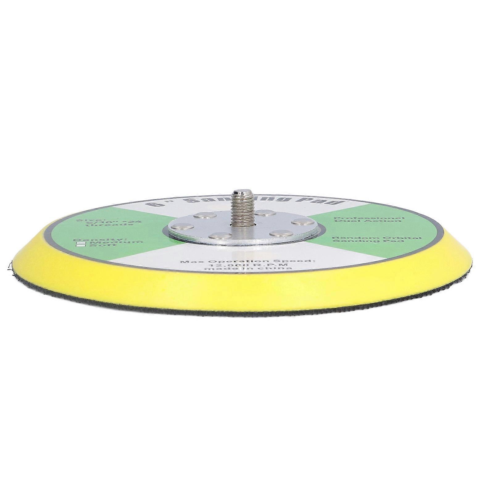 Hook and Loop Backing Plates Air Sander Polisher PU Backing Pad for Sanding Polishing Buffing6in 5/16inx24 Thread 12000RPM