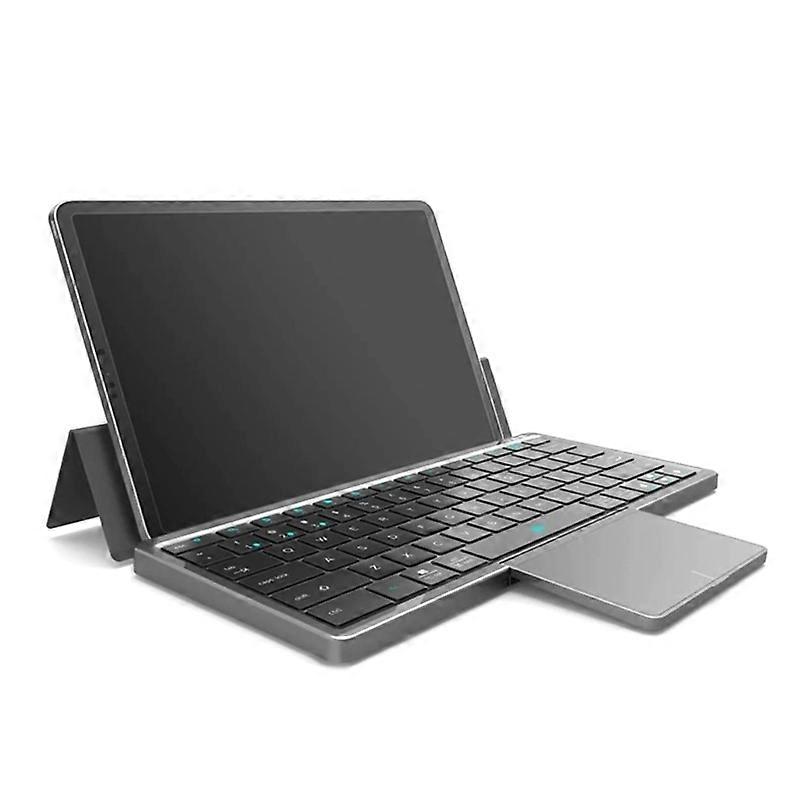 Foldable Bluetooth-compatible Keyboard Rechargable with Touchpad 3-Device Syncs