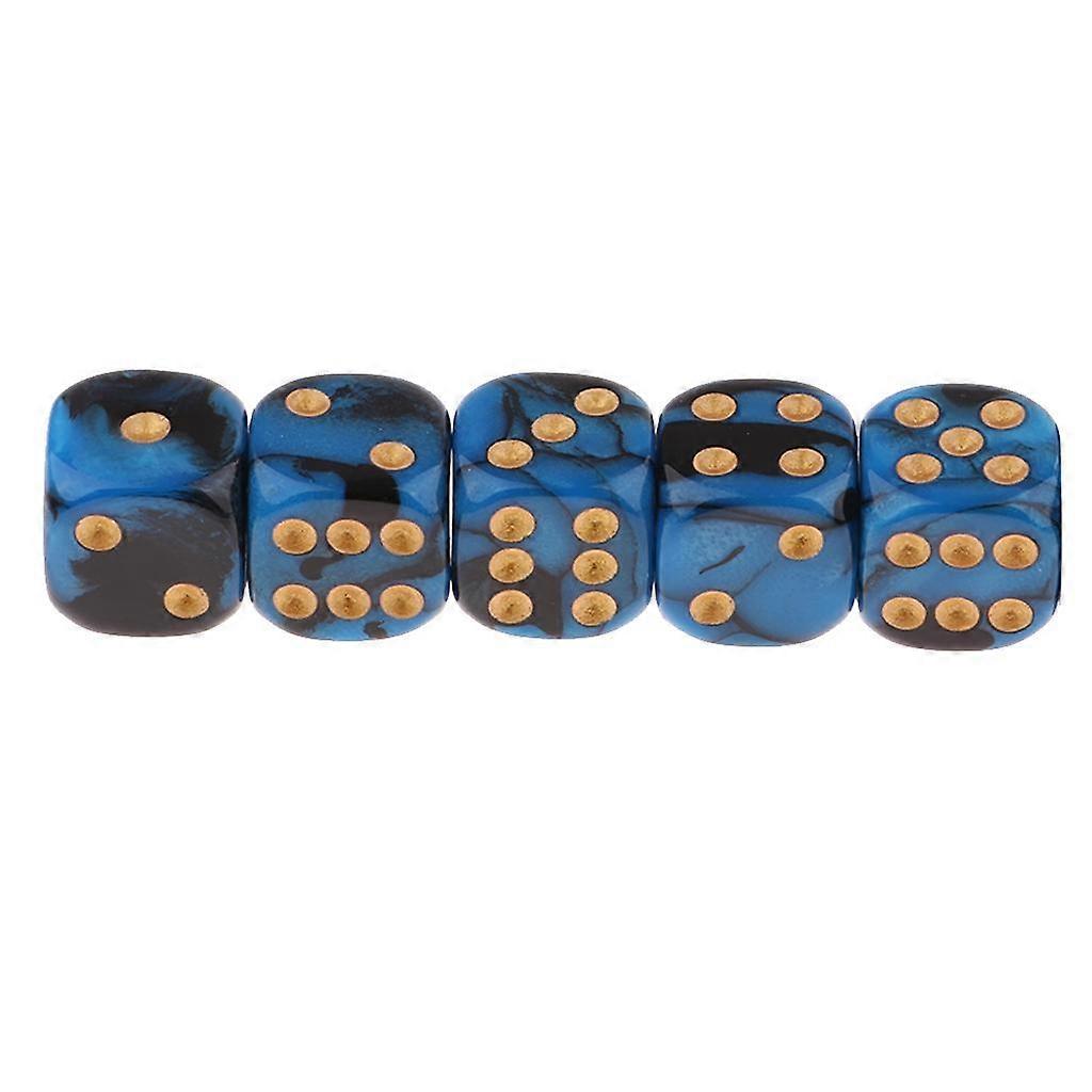 5x6-sided Game Dice 16mm Dice for Board Games and Teaching Math Purple blue