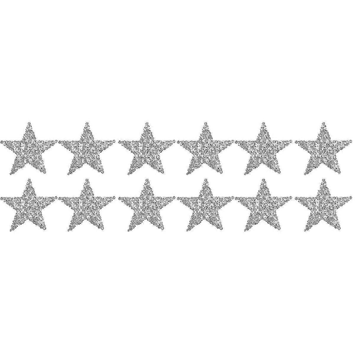 8 buc Silver Diamond Star Patch-uri Applique decorative de cusut adeziv Patch-uri