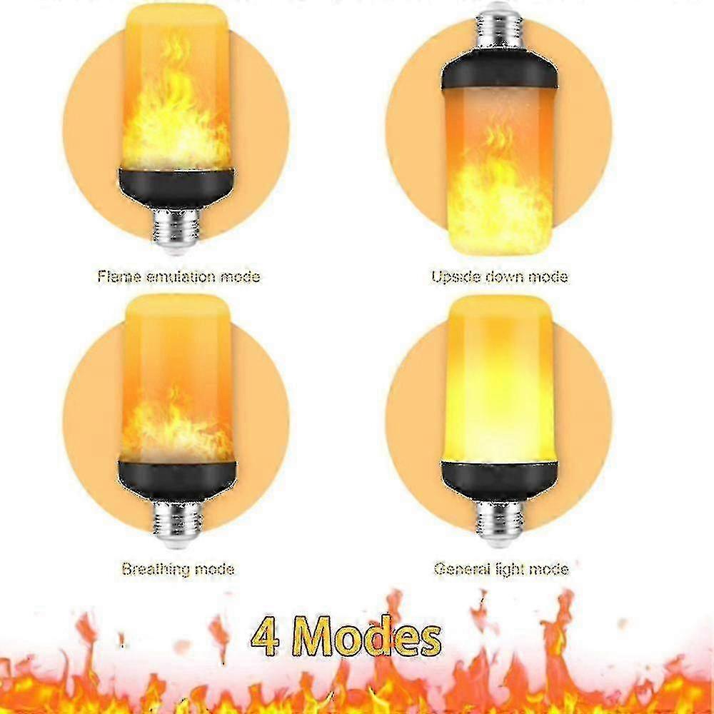 Led Flame Light Bulb, 4 Modes Flickering Light Bulbs, E26/e27 Base Flame Bulb, Christmas -JA