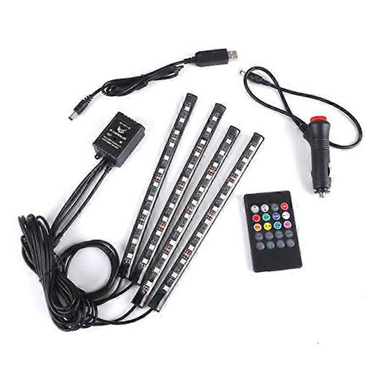 Car interior lighting with sound active function and wireless control