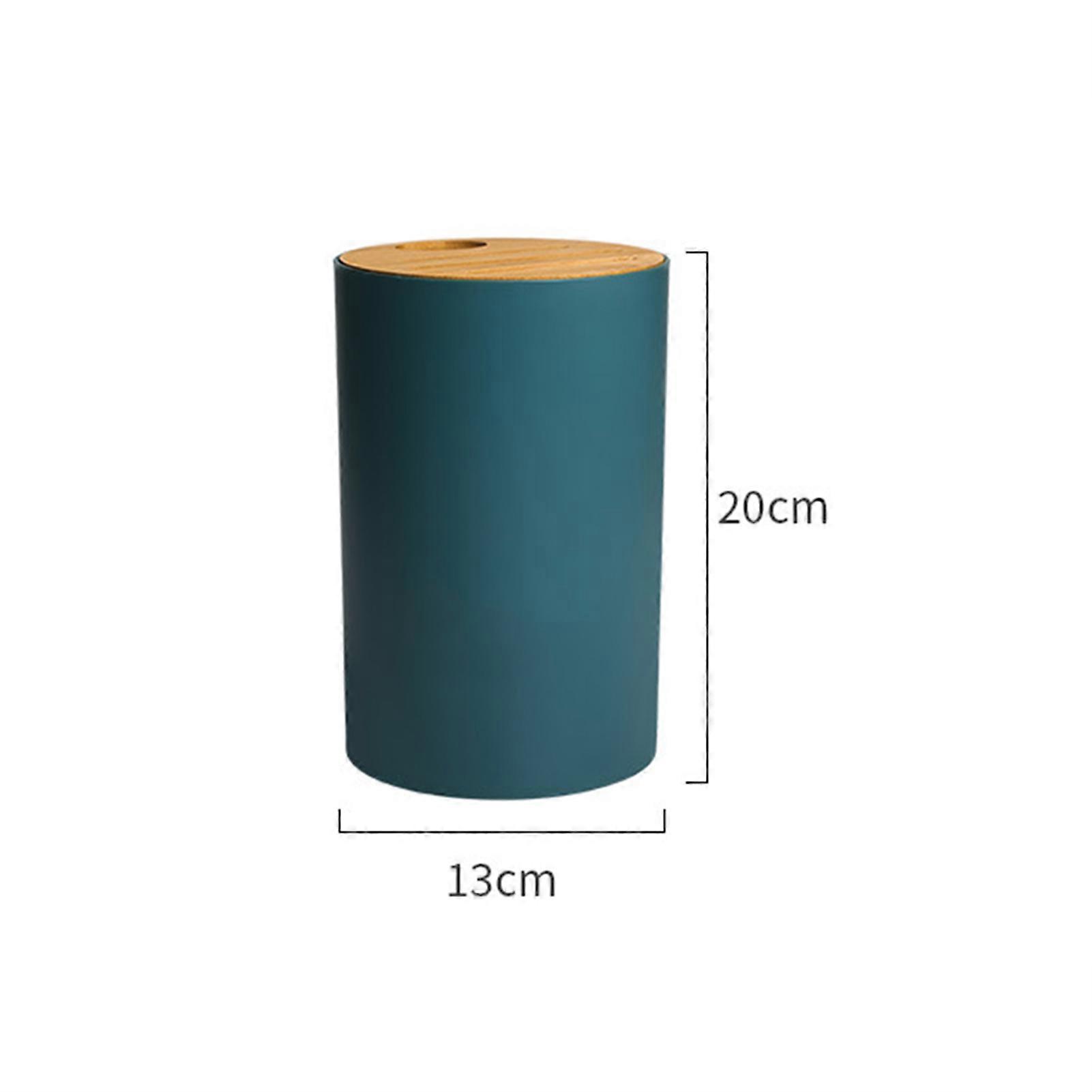 Knife Block Holder Bamboo Lid Multi Functional Detachable Easily Cleaning Knife Storage Stand for Kitchen SuppliesRound Dark Blue