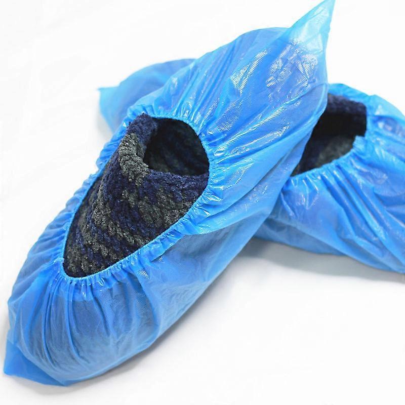 Parti 100 Engangs overtrækssko af plast, skoovertræk