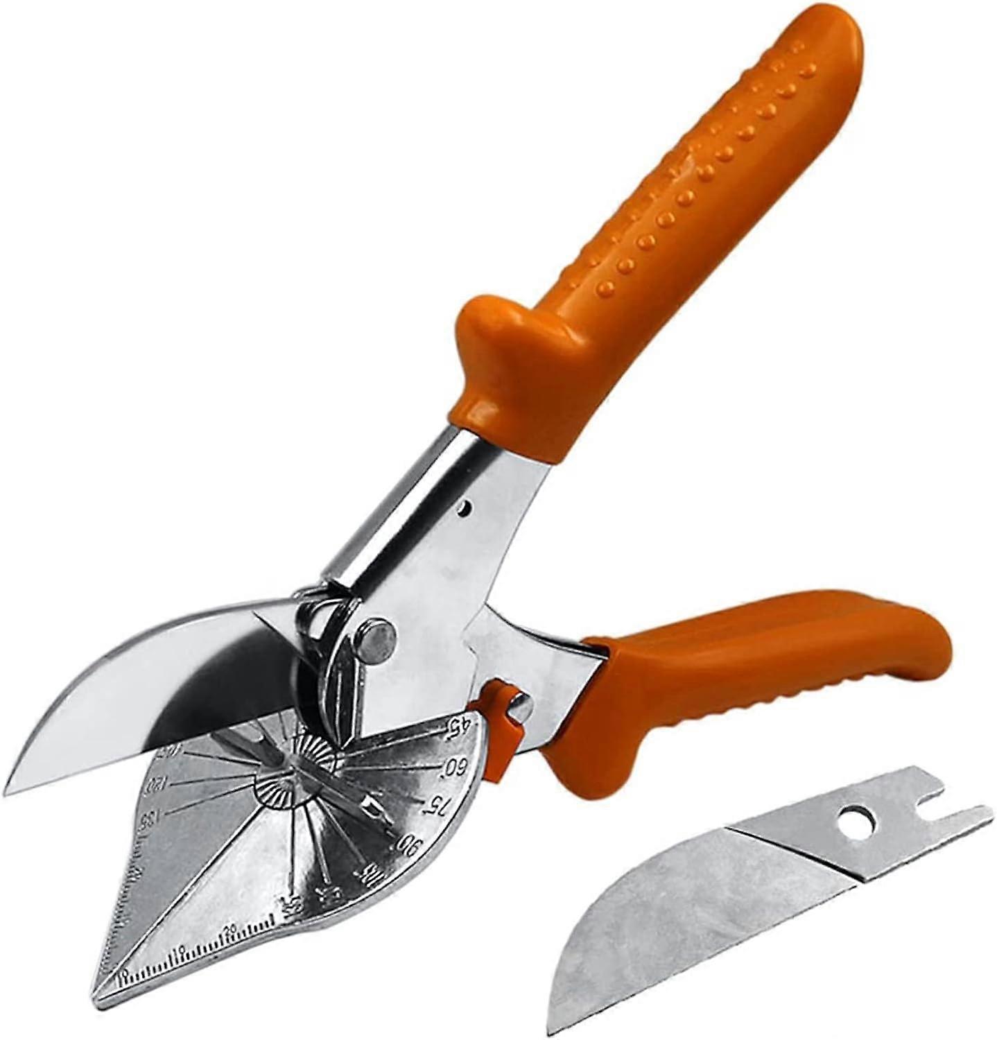 45-135 Angle Miter Shear, Multifunction Trunking Scissors, Quarter Round Cutting Tool for Cutting Pvc Ppr Pe Pipes, Branch, Wire. Including 1 Replacem