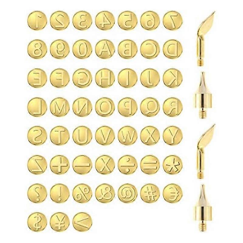56Pcs Wood Burning Tip Set Letter Wood Burning Tool Including Alphabet for DIY Embossing Carving Craft Wood Burning
