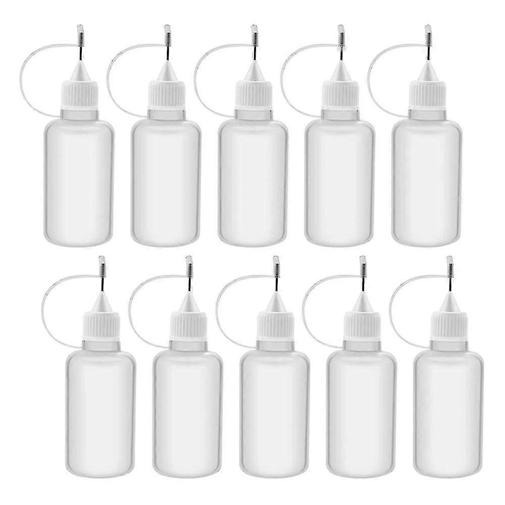 10pcs 30ml πλαστικά συμπιεσμένα μπουκάλια σταγονόμετρου σταγονόμετρου άκρης άκρης 10pcs 30ml πλαστικά συμπιεσμένα μπουκάλια σταγονόμετρου με τα καπάκια άκρων βελόνας για την κόλλα Diy