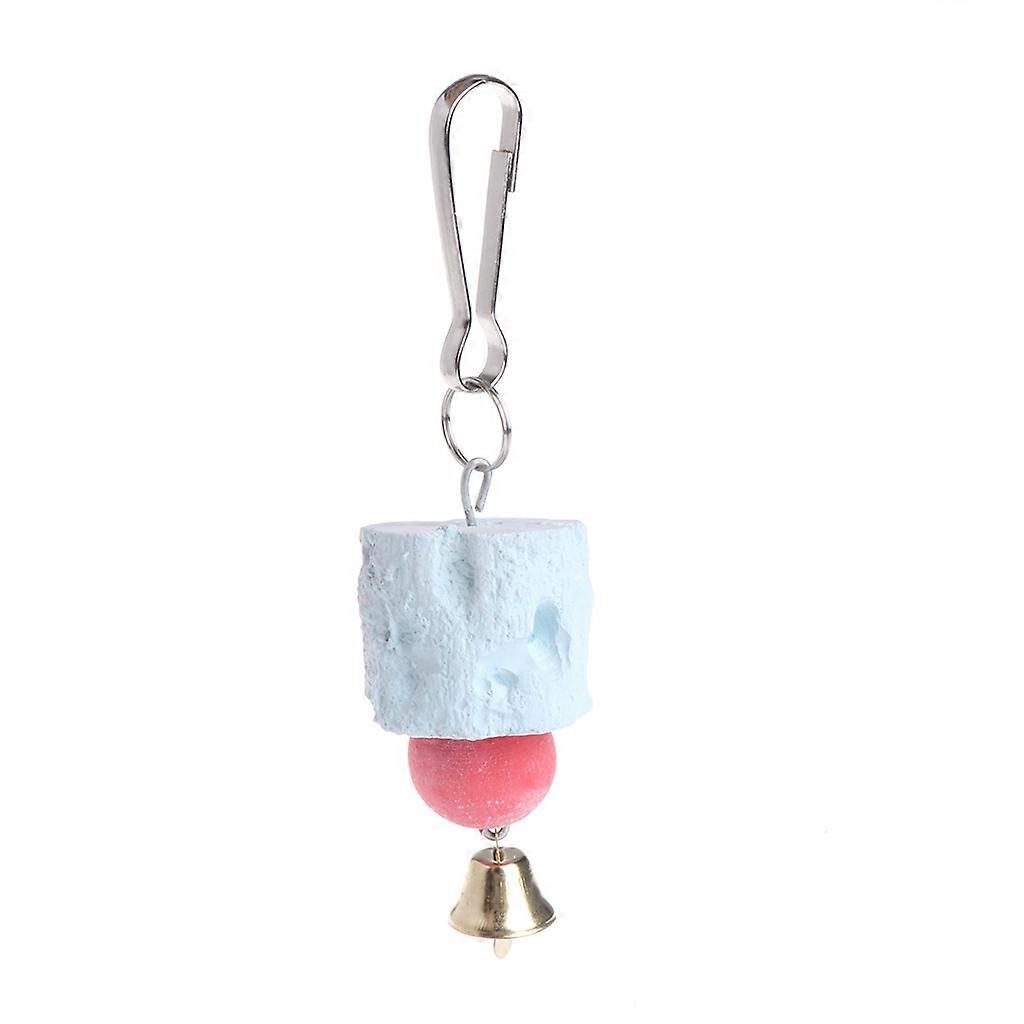 Bird Calcium Chew Treats Toy with Bell for Parrot Gerbil Rat Mouse Guinea Pig