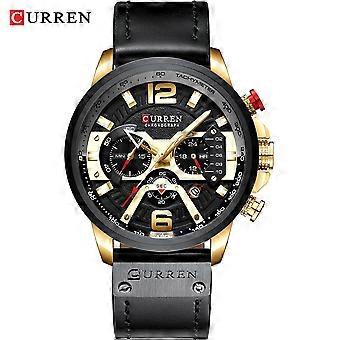 Casual Sport Horloge Blauw Horloge Voor Heren Luxe Militair Lederen Polshorloge Man Klok Mode Chronograaf Relogio Masculino