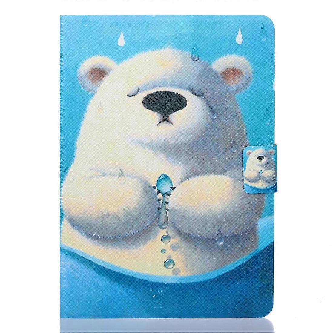 Tablet Case For Lenovo Tab M10 Plus TB-X606F Coloured Drawing Horizontal Flip Leather Case with Holder &Card Slot &Sleep / Wake-up Function(Polar Bear