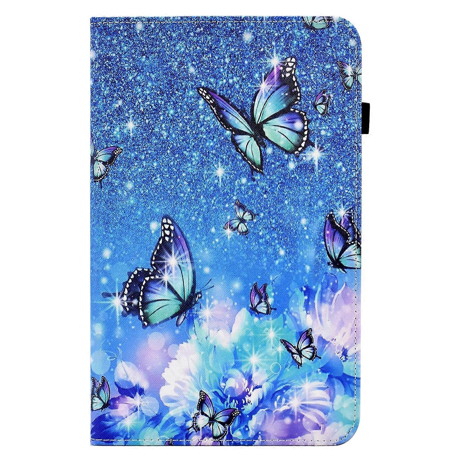 Tablet Case For Lenovo Tab M10 HD 2nd Gen Colored Drawing Stitching Elastic Band Leather Smart Tablet Case(Butterfly)