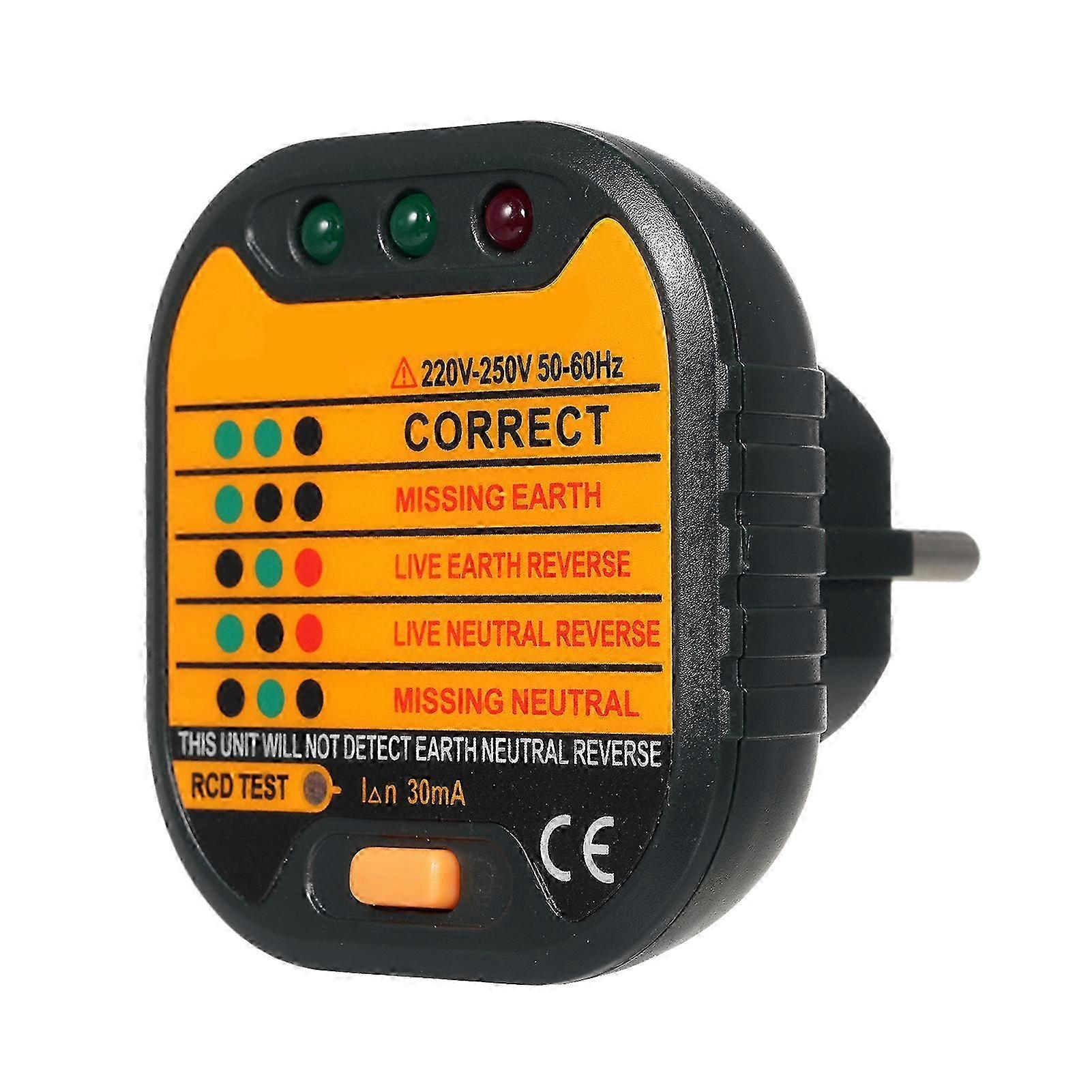 Socket Tester Portable Plug Outlet Circuit Tester Polarity Voltage Tester Socket Finder Electric Socket Outlet Voltage Tester Outlet Detector