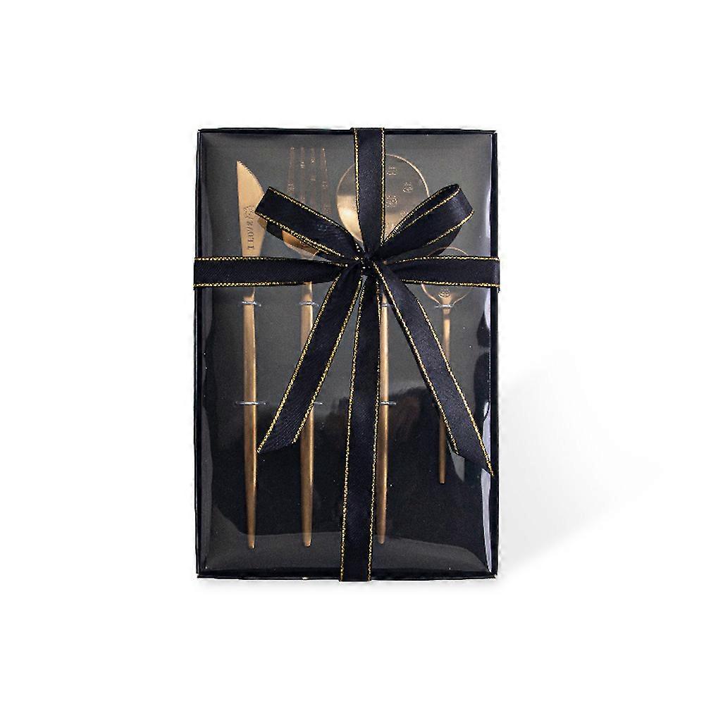 4pcs Cutlery Set Tableware Tableware Spoons Fork Knife Gold Stainless Steel