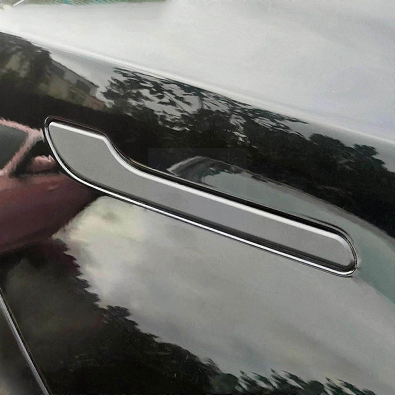 for Tesla Model 3 Model Y Car Door Handle Wrap Decoration Stickers Kit Set Modification ABS Plastic Protector 4pcs Handle