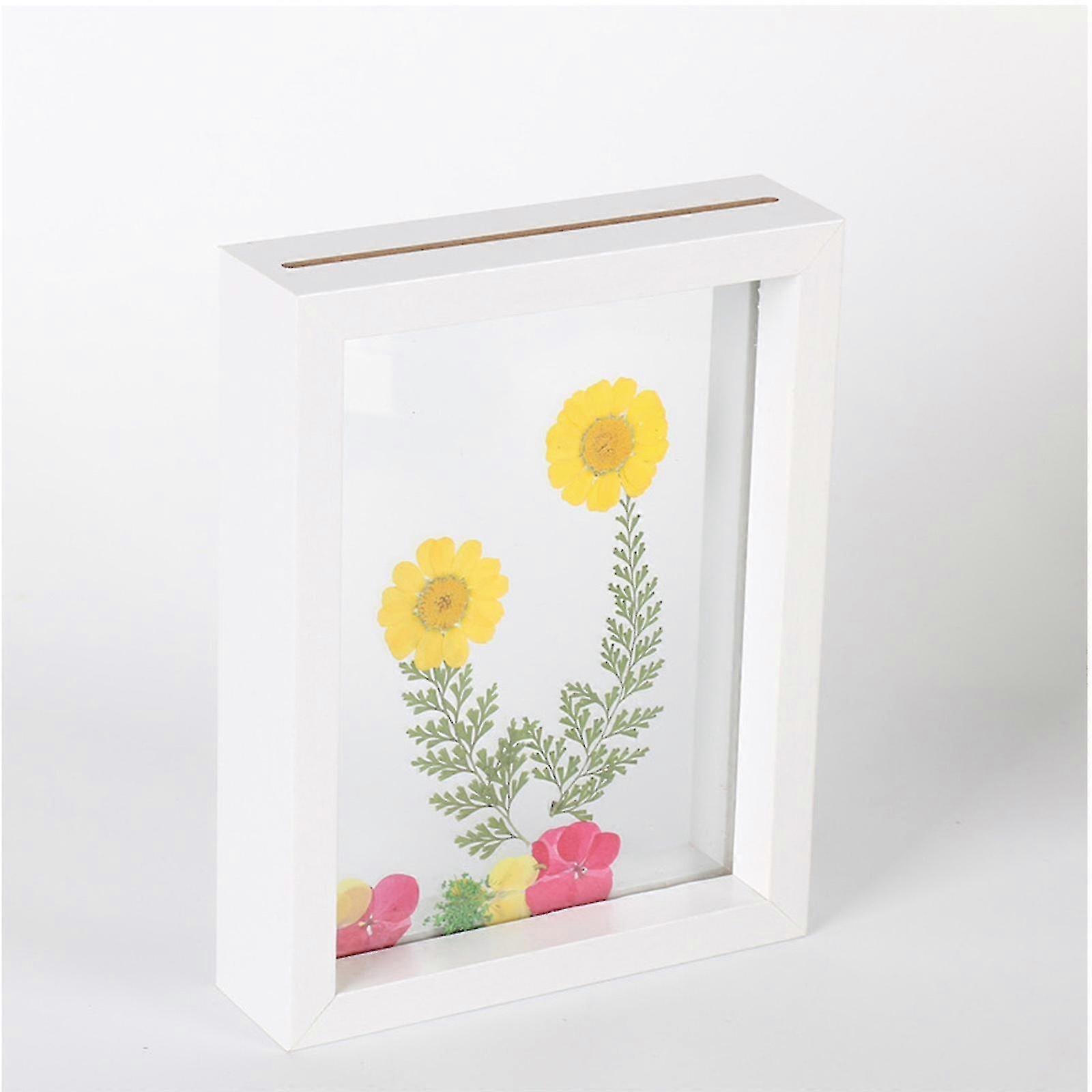 Double Glass Side Floating Photo Frame For Table Top Wall Hanging, Displays Photo