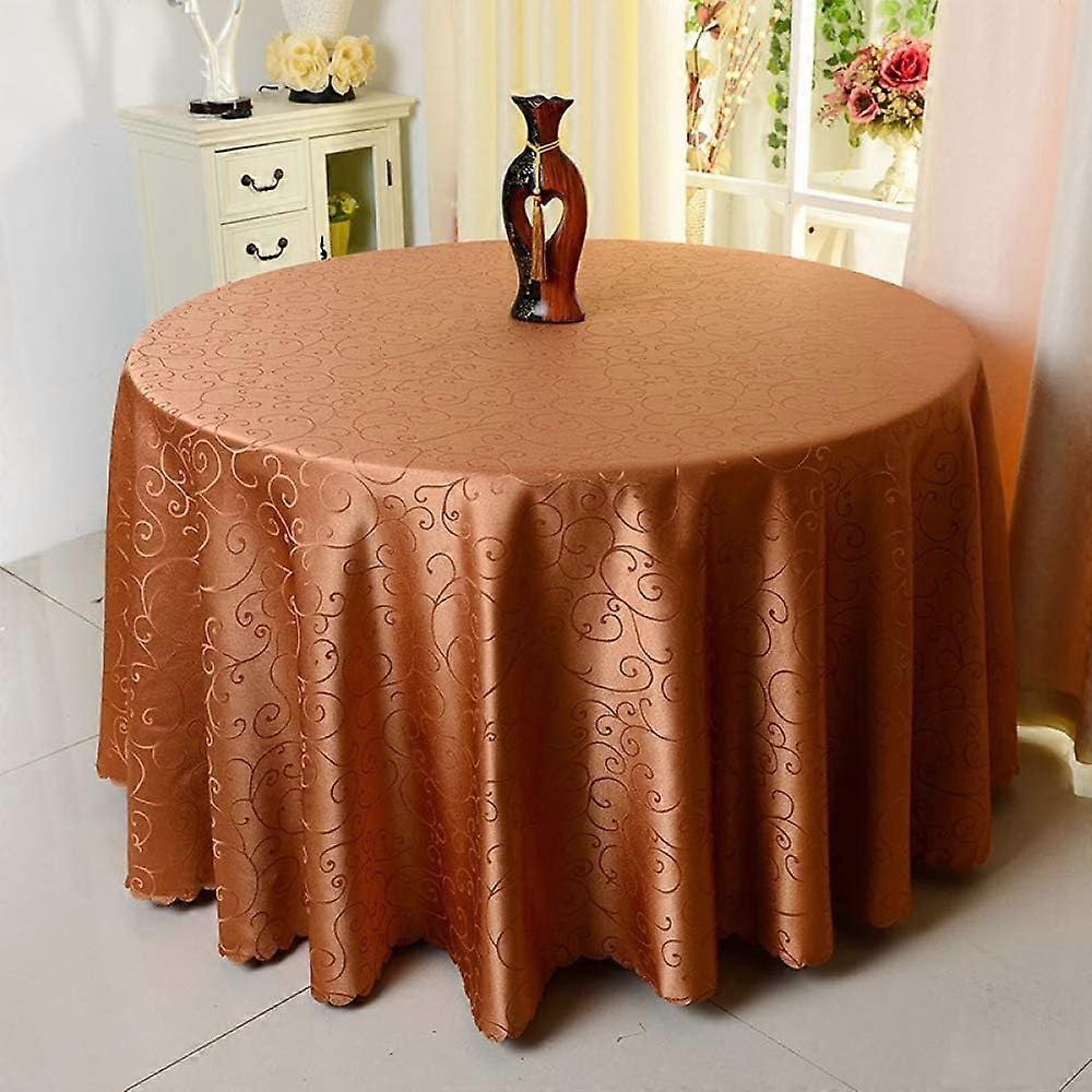 Jacquard Rustic Style Round Tablecloth Polyester Kitchen Tablecloth Waterproof Oil Decorative Elegant Tarpaulin Tablecloth Rectangular Brown Round 180