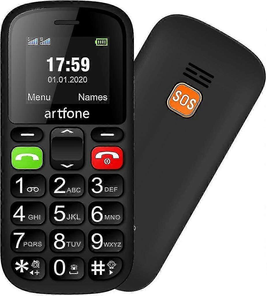 Artfone CS181 GSM Desbloqueado Teléfono Celular Senior con Botones Grandes, Dual SIM, Botón SOS, Linterna, F