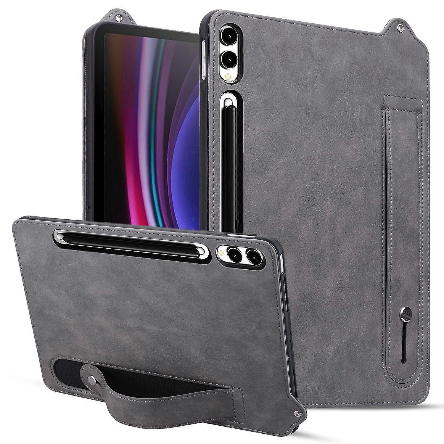 Tablet Case For Samsung Galaxy Tab S10+/S9+/S8+/S7+ Hand Strap Kickstand Leather Cover