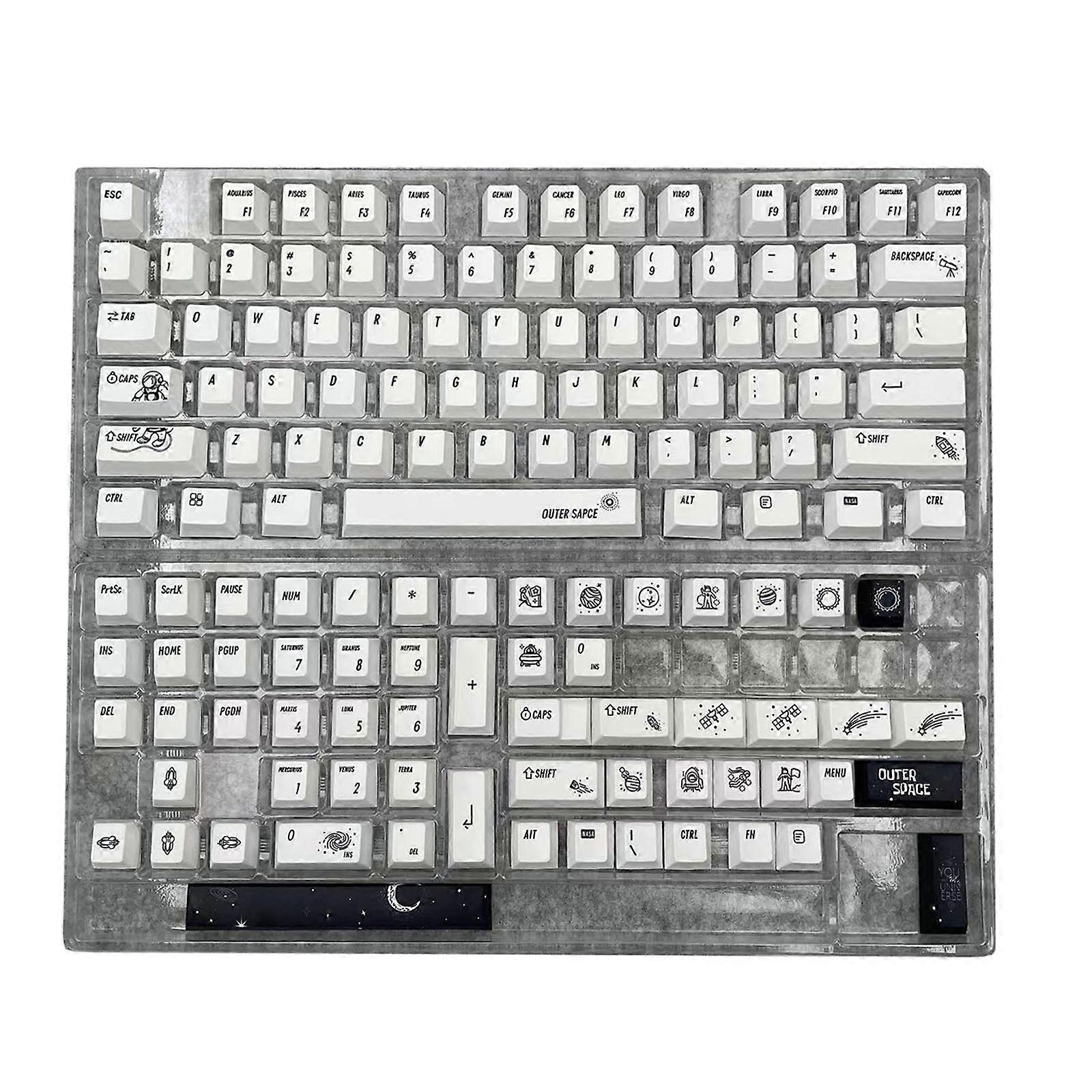134 Cherry Dye Sublimation PBT Keycaps for MX Switch Mechanical Keyboard Retro