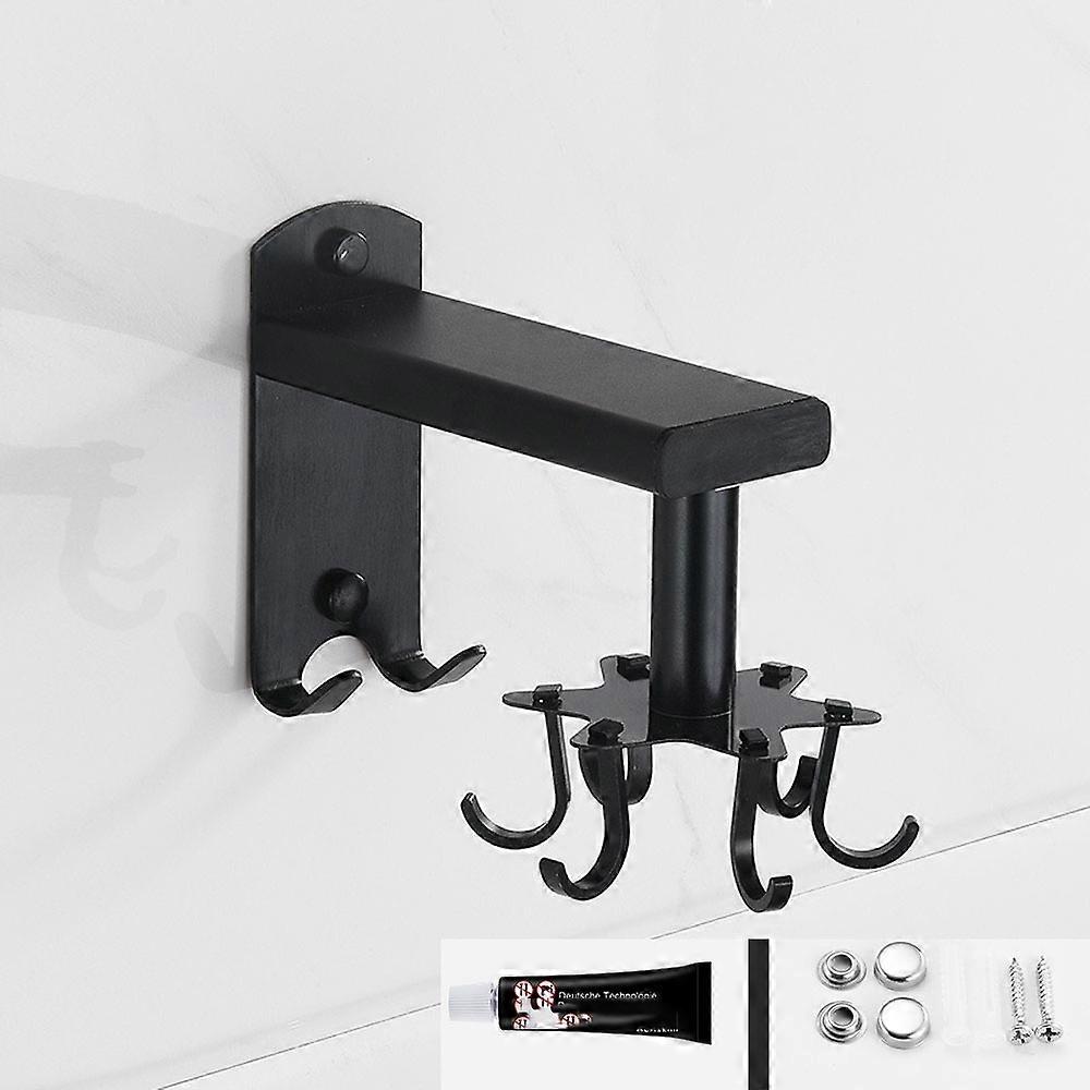 1PCS Kitchen Rotating Hook with 6 Hooks Telescopic Wall Hanging Hook for Kitchen Rack Multifunctional Storage Suitable for Kitchen