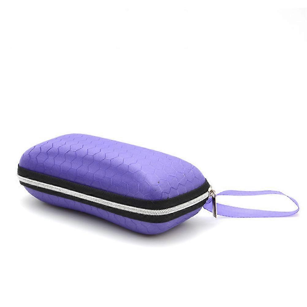 1pc Zipper Eyeglasses Case Honeycomb Pattern Glasses Case Sunglasses Eva Box Protector With Zipper (pink)