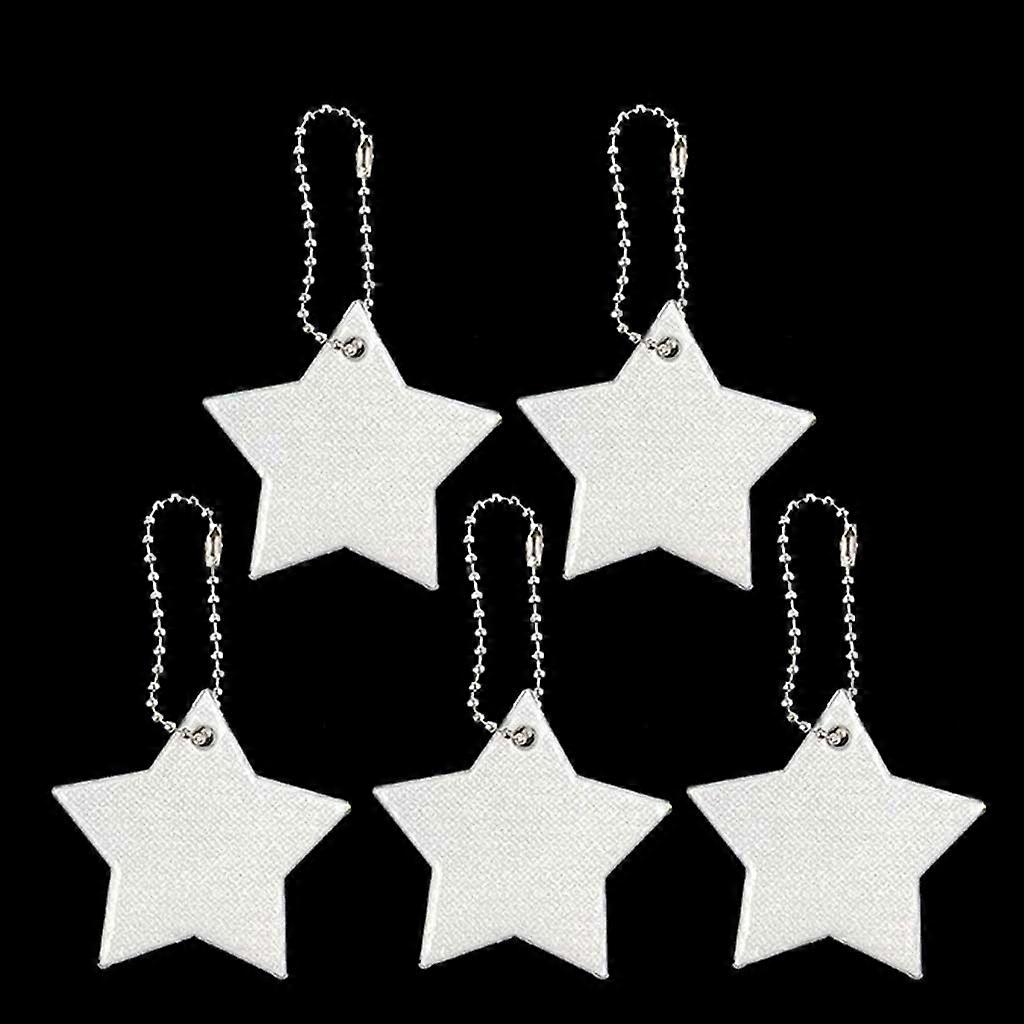 5x Creative Star Ultra Reflective Gear Keychain Key Ring for Handbag Backpack
