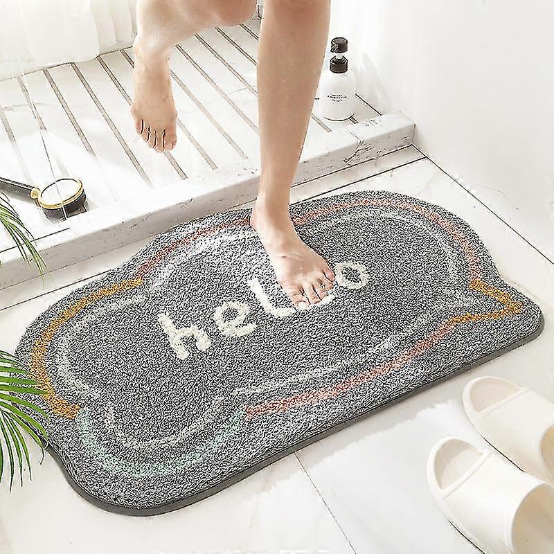 Bath Mat Non Slip Absorbent Shower Bathroom Rug Carpet Flocking Thickened