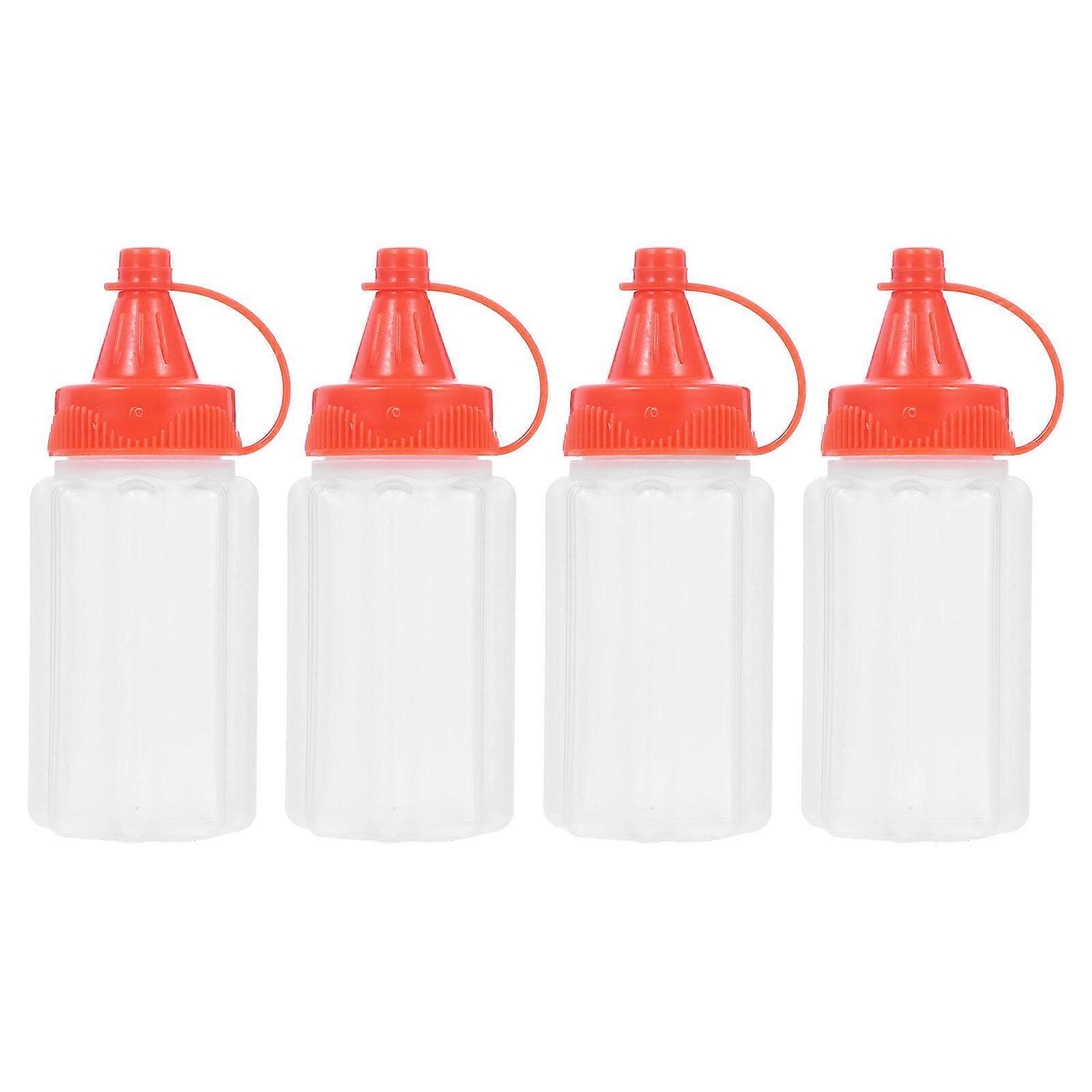 4Pcs Mini Sauce Squeeze Bottle Squeeze Condiment Bottles Ketchup Honey Bottle