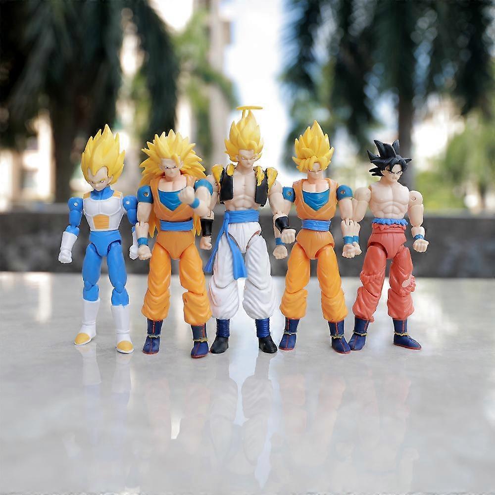 5Pcs/set Goku Action Figure Series Anime Characters Goku Toys for Collection and Gifting