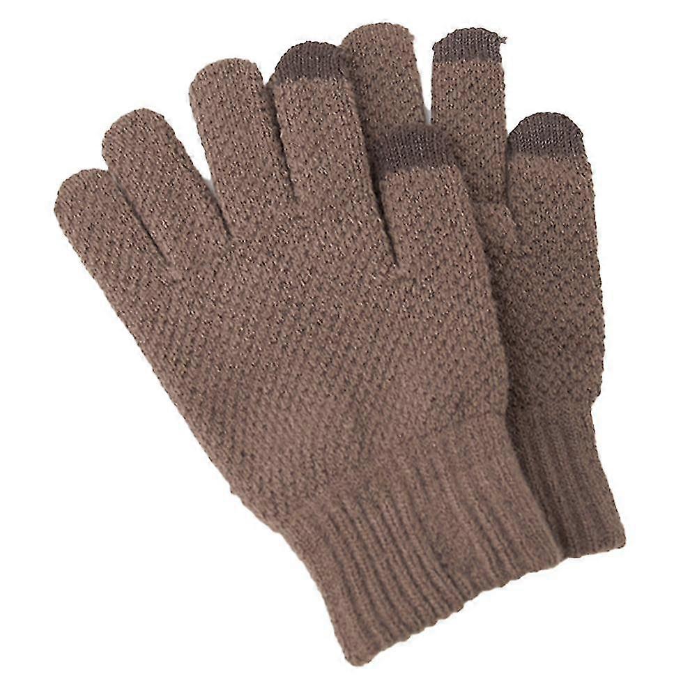 Winter Touch Screen Gloves Warm Wool Lined Knit Gloves Elastic Cuffs