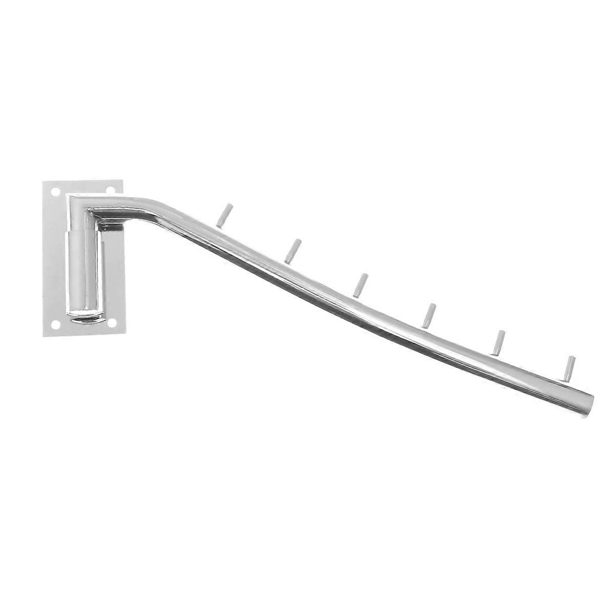 Wall Mounted Clothes Hanger Rack Folding Clothes Hook Stainless Steel Organizer with Swing Arm Holder(Mounting Plate in Random Style)