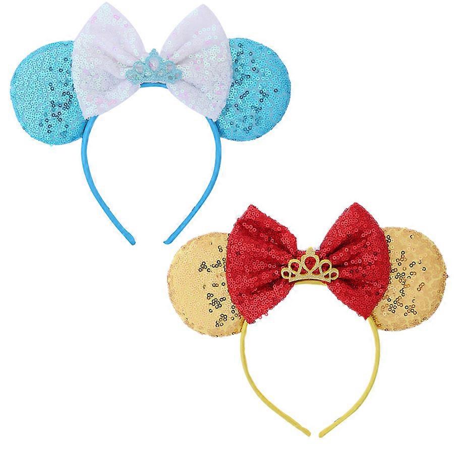 2pcs Shiny Bows Mouse Ears Headbands